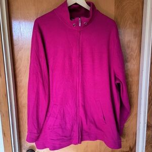 Catherines Barbie Pink Zip Front Sweatshirt Size 2X (22W/24W)